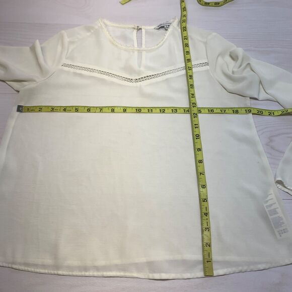 Rebecca Minkoff Womens Chava Ivory Bell Sleeves Crepe Blouse Top Size S - Picture 4 of 7